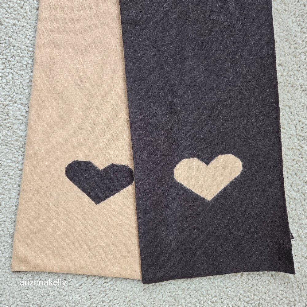 Portolano Color Block Scarf With Heart Lambswool/Angora